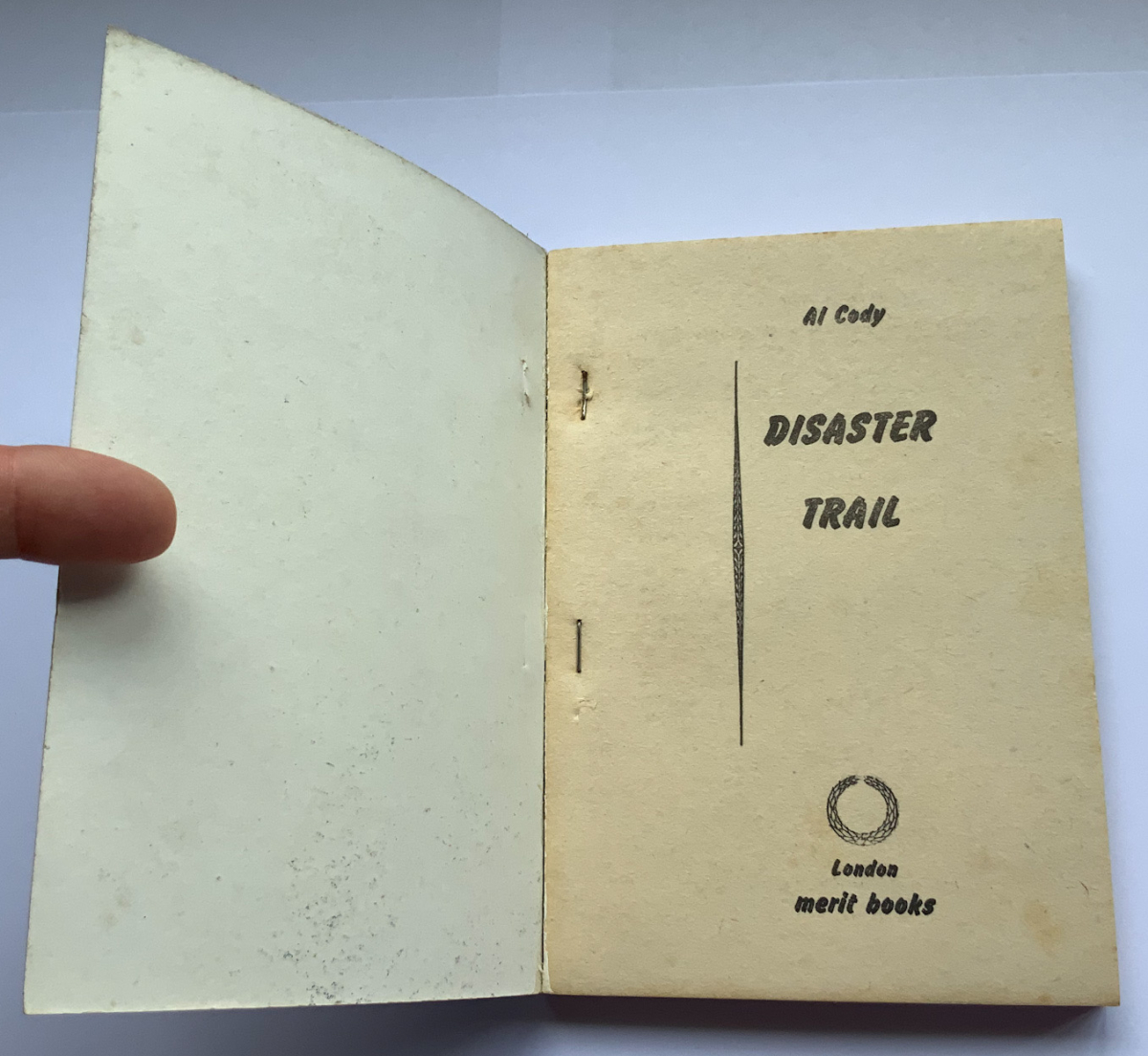 DISASTER TRAIL British Western pulp fiction book 1954